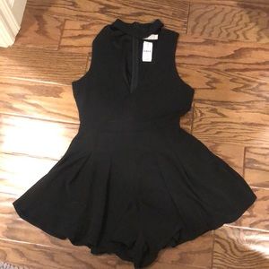 LF Black Choker Romper